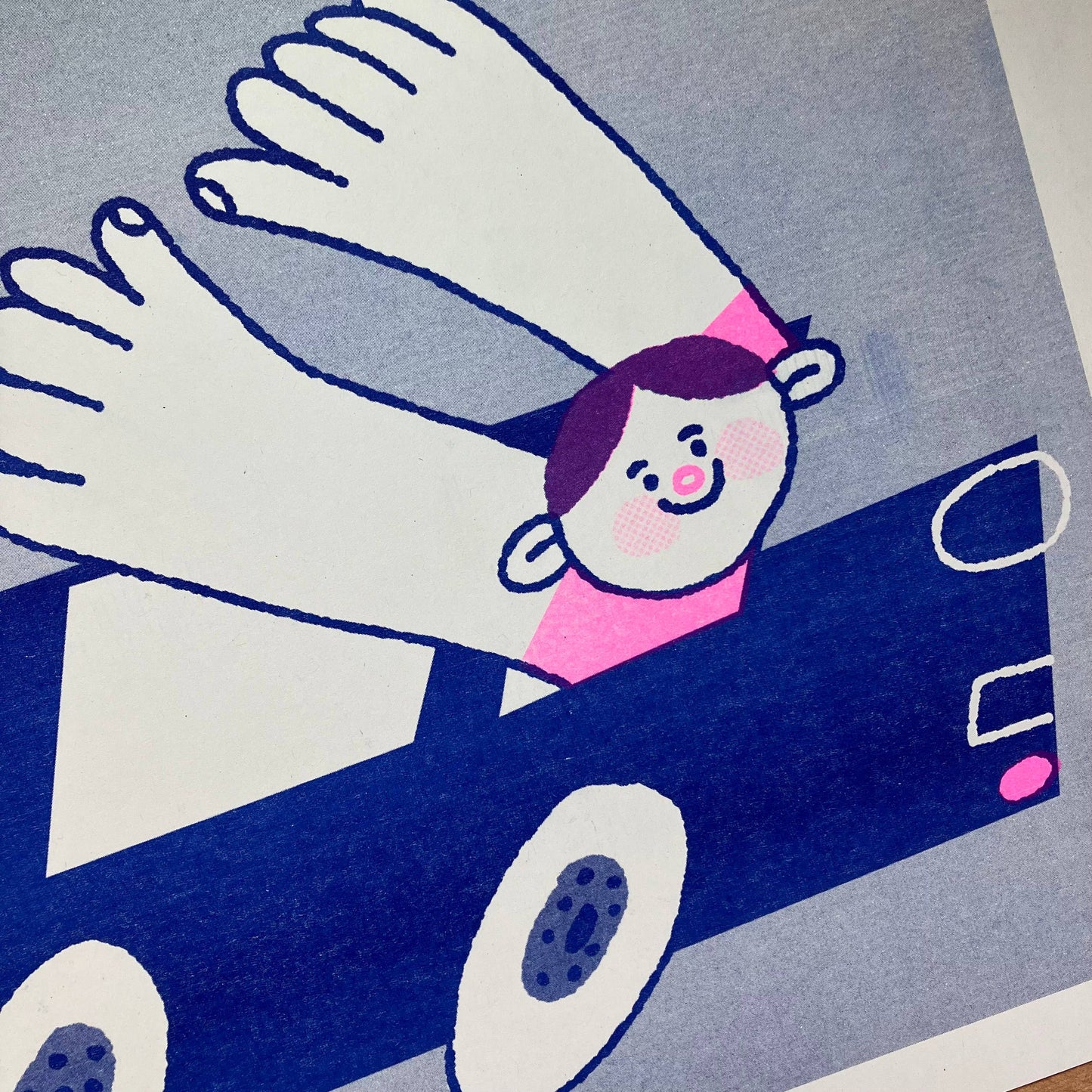 Wooooo! A3 Risograph Print