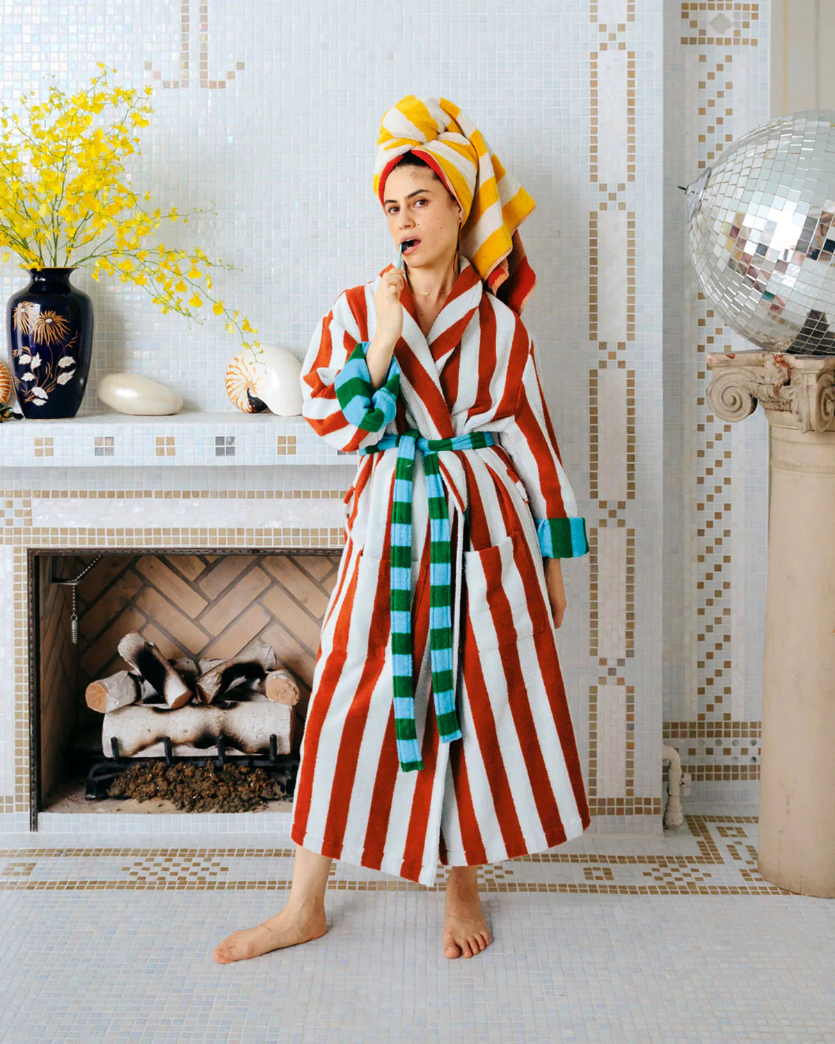 Field Stripe Bathrobe