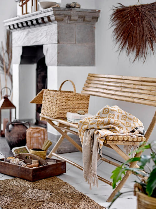 Yellow Fini Throw, Recycled Cotton