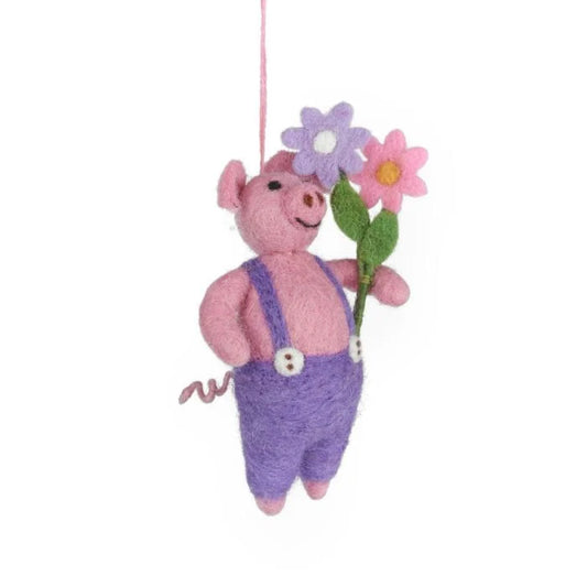 Percy the Piglet Hanging Felt Decoration