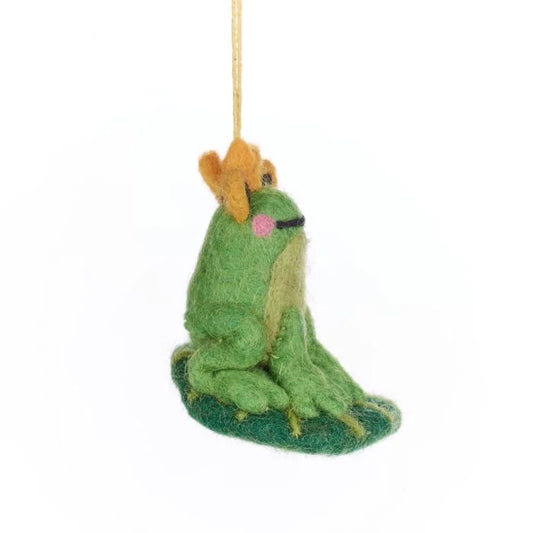 Prince the Frog Hanging Felt Decoration