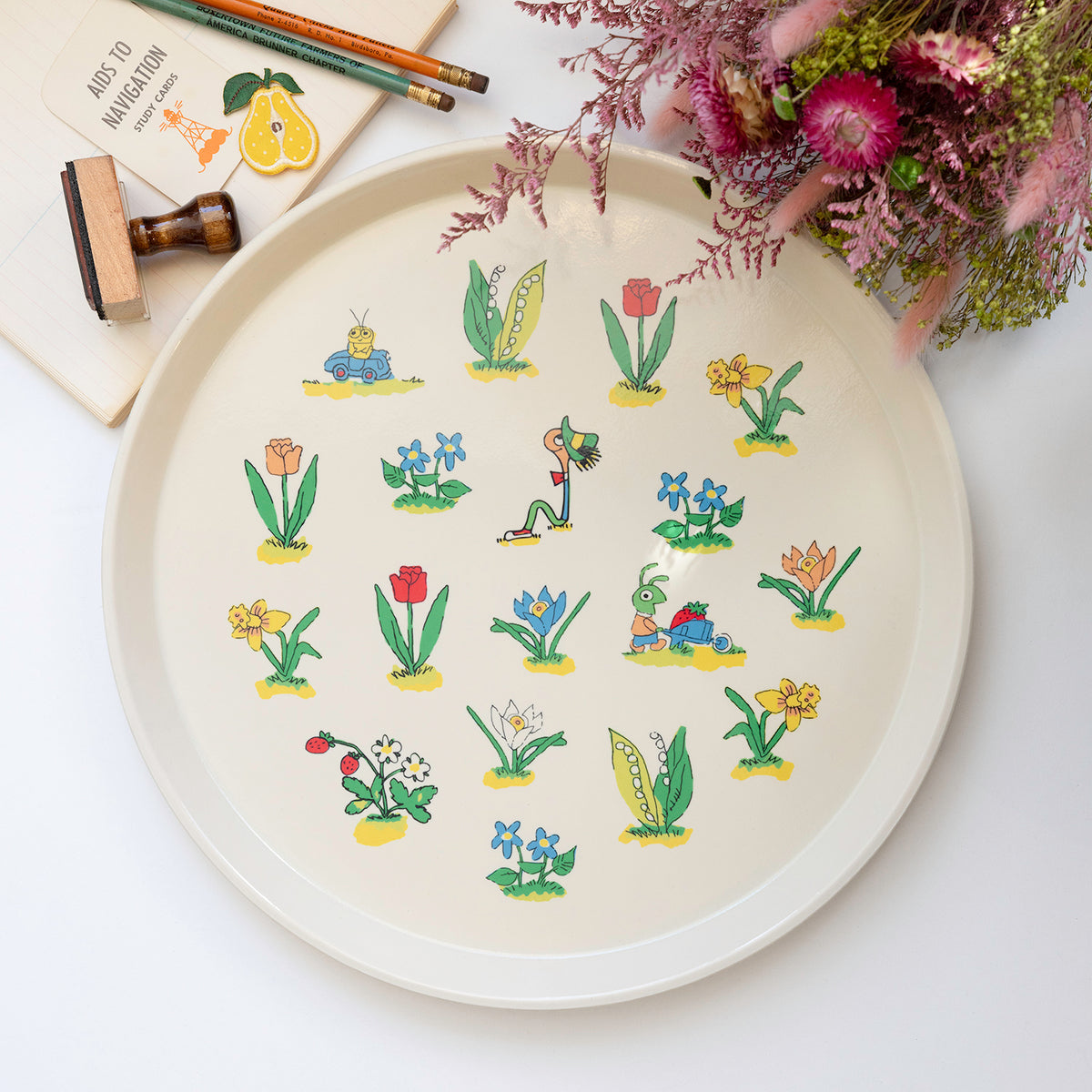 Floral Richard Scarry Tray