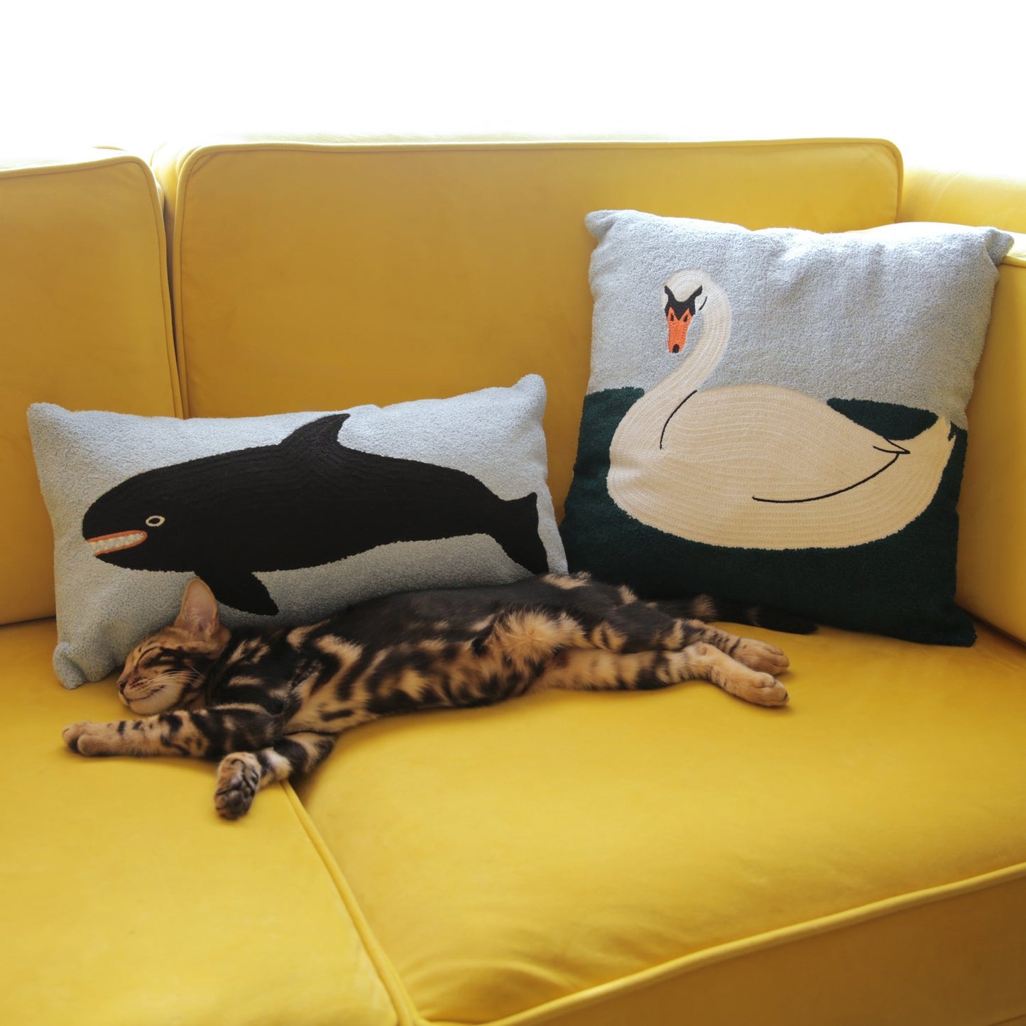 Swan at the Lake Cushion Cover