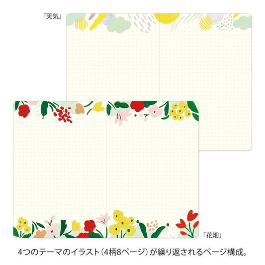 Midori Yuru Log Notebook : Motif Textile