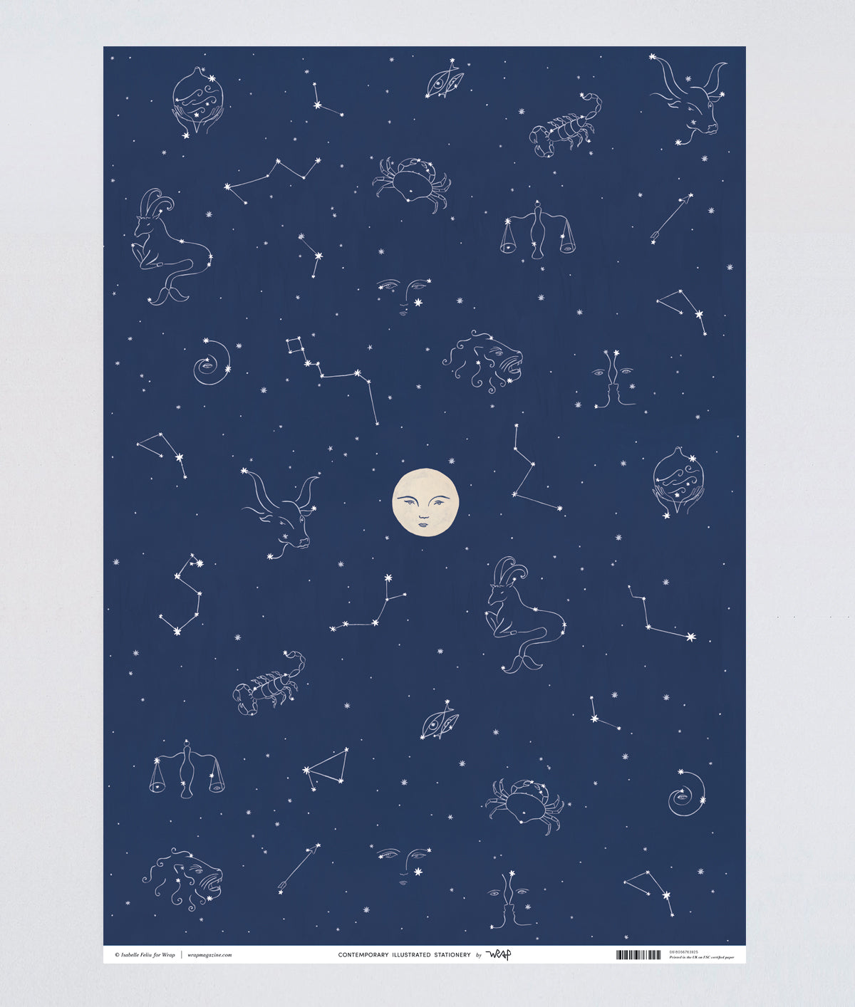 Starry Night Wrapping Paper Sheet