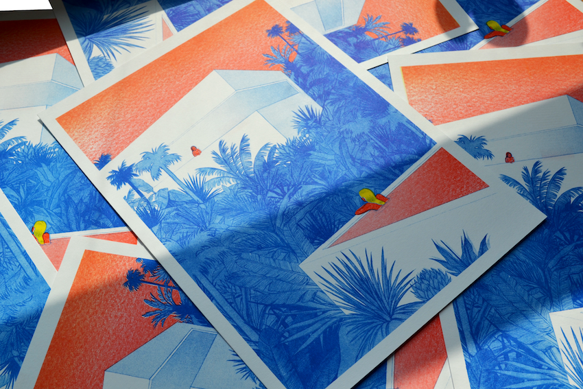 Tropical Risograph Print