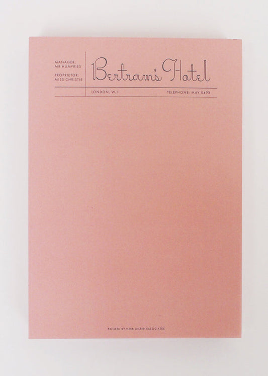 Fictional Hotel Notepads: Bertram's Hotel