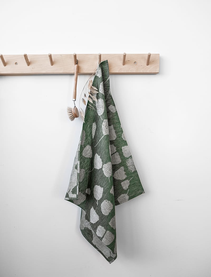 Bouquet Linen Tea Towel - Green
