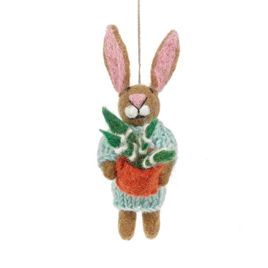 Benjamin the Bunny Handmade Felt Hanging Decoration
