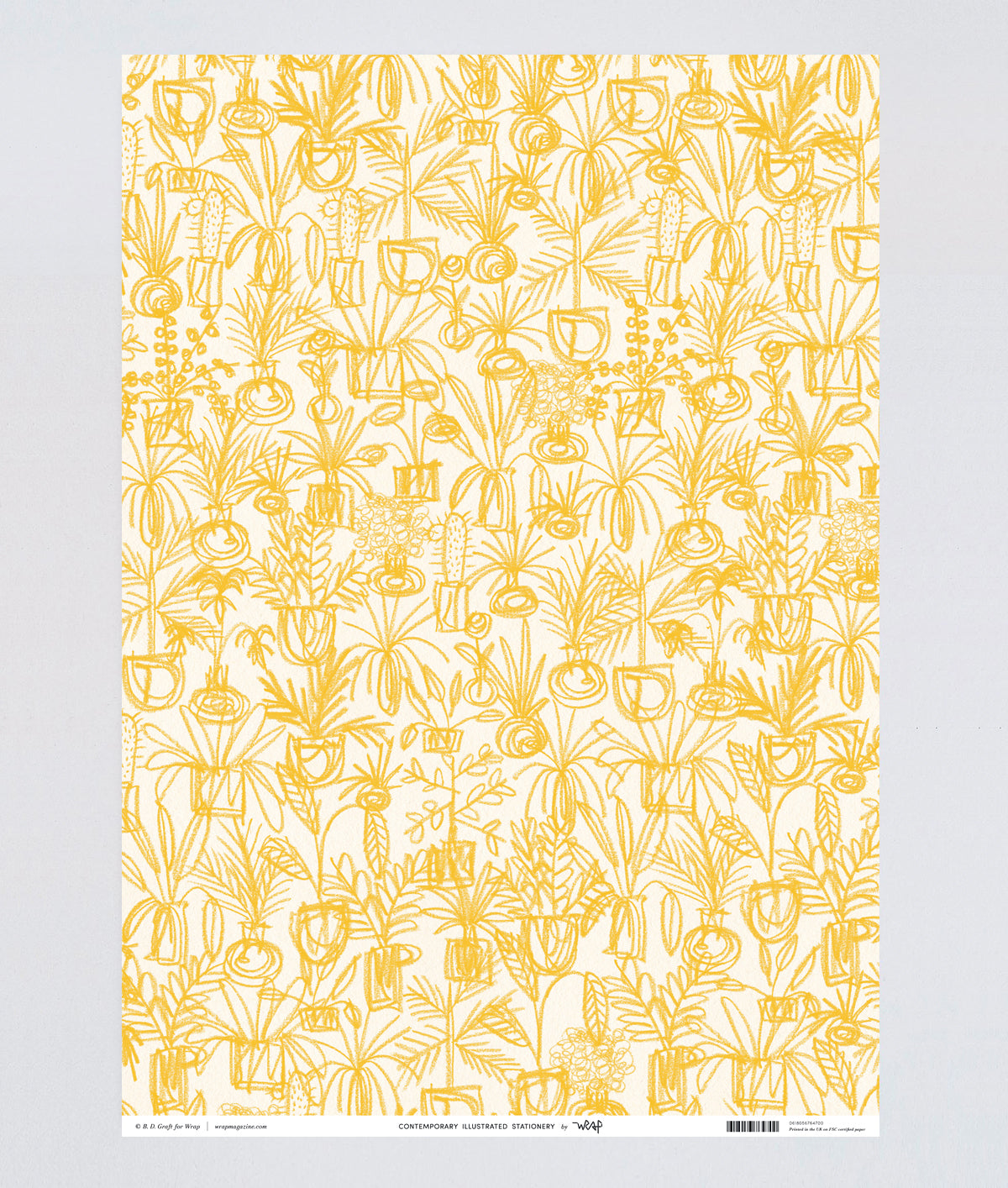 Plants Yellow Flat Wrap Sheet