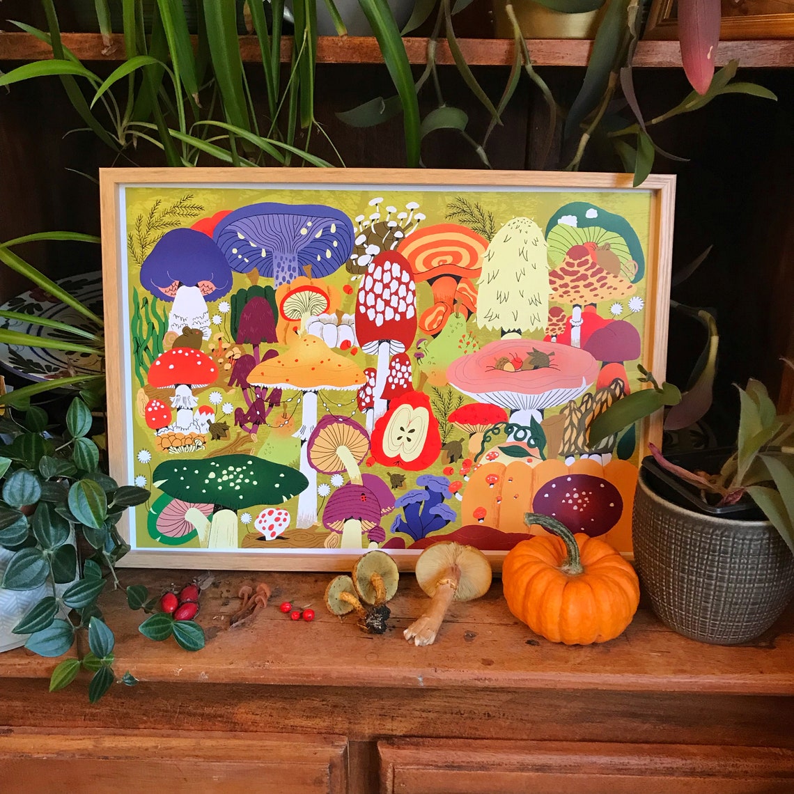 Mushroom Scene A3 Print