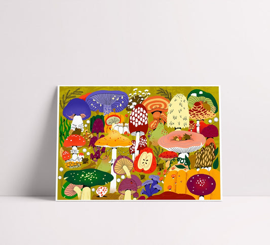 Mushroom Scene A3 Print