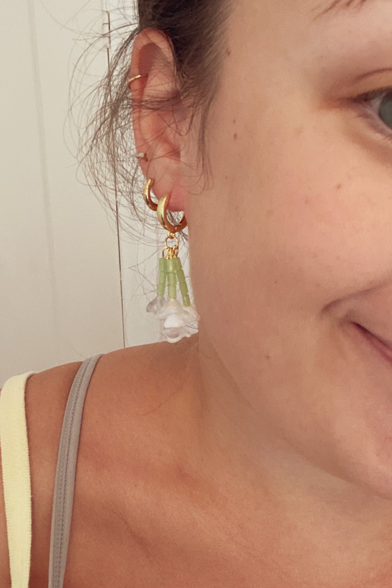 Snowdrop Bouquet Mini Hoop Earrings