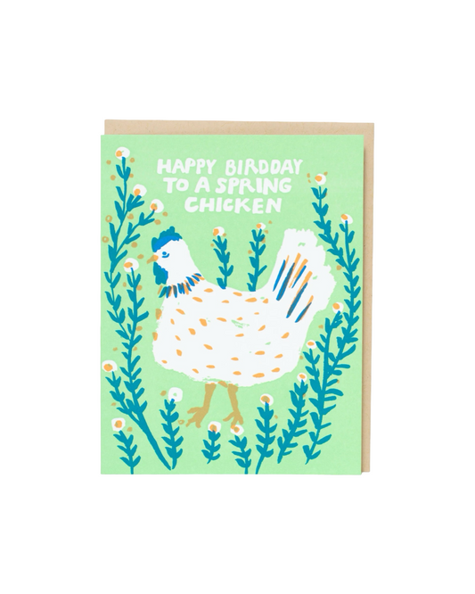 Spring Chicken Birthday Card