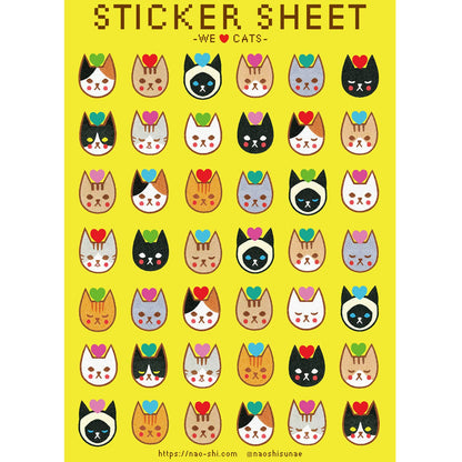 We Love Cats Sticker Sheet