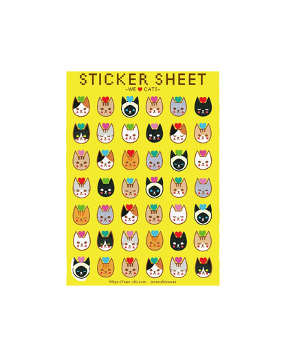 We Love Cats Sticker Sheet