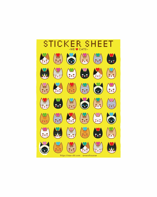 We Love Cats Sticker Sheet