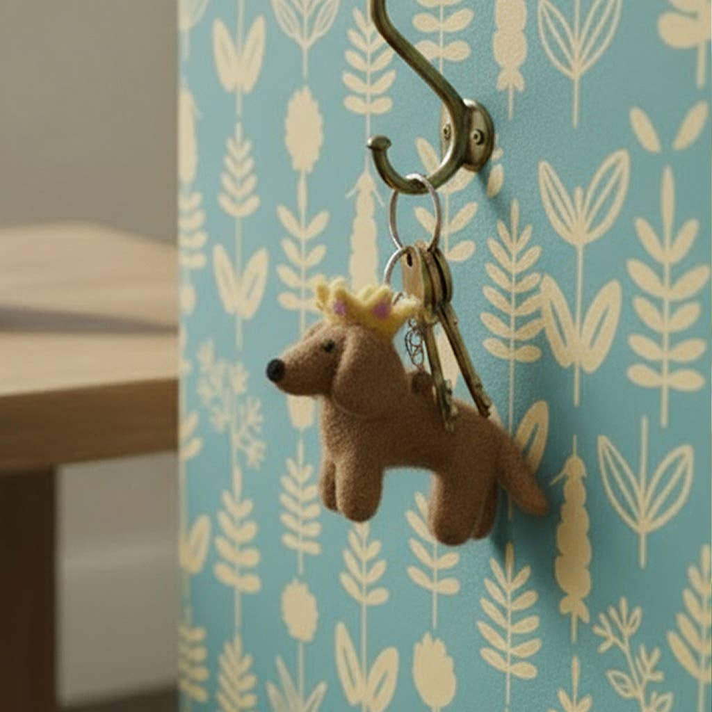 Sausage Dog Felt Keyring
