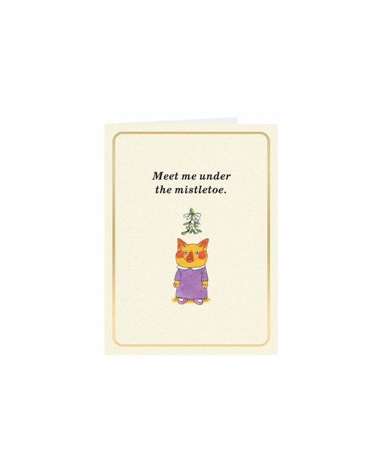 Mistletoe Richard Scarry Mini Christmas Card