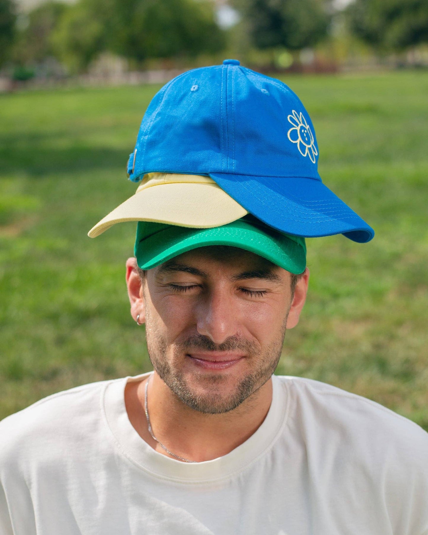 Silly Flower Cap: Cobalt Blue