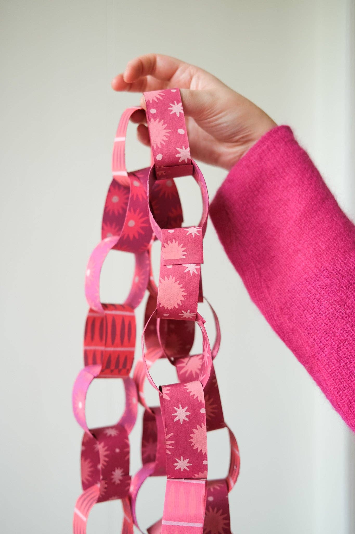 Pink & Red Paper Chain Kit