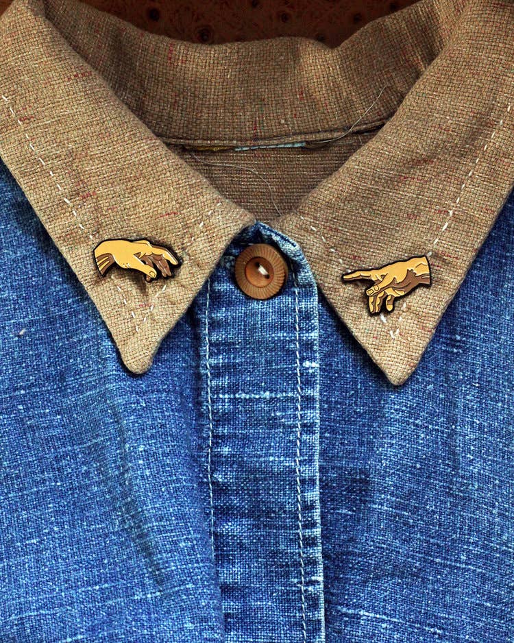 The Creation of Adam (Set of 2) • Enamel Pins