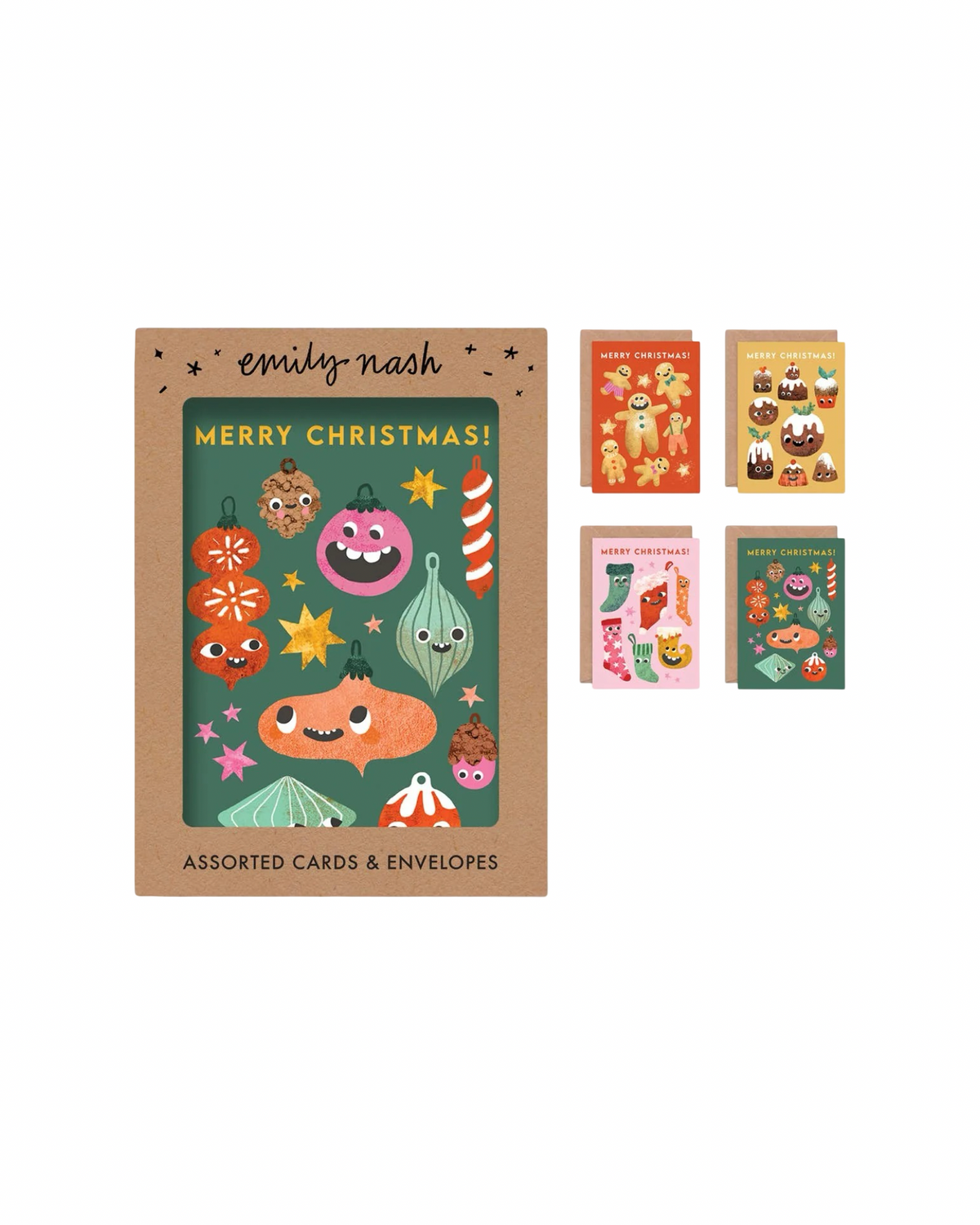 Christmas Funny Faces - Box of 8 Assorted Cards