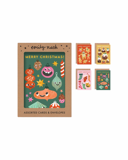 Christmas Funny Faces - Box of 8 Assorted Cards