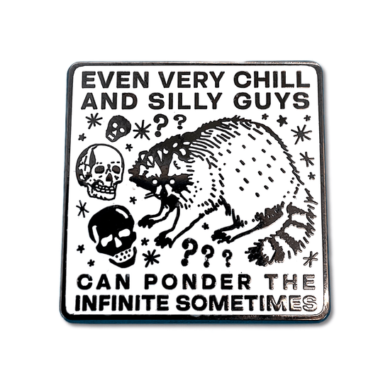 "Ponder the Infinite" Pin: Black/White