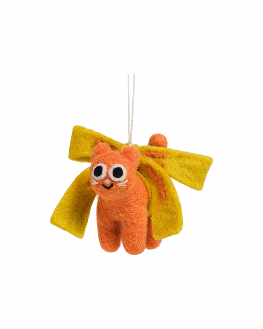 Bonnie, Cat in Ribbon Felt Decoration