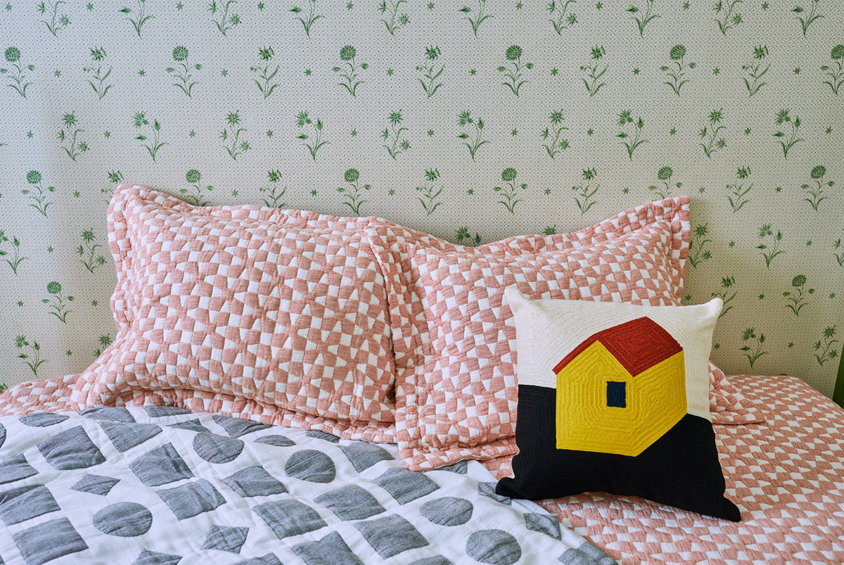 House Embroidered Pillow