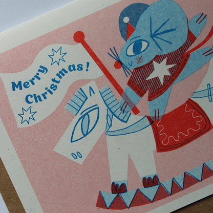 Xmas Mouse Riso Card