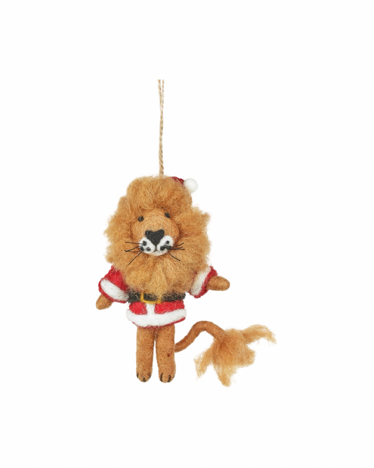 Sutton the Santa Lion Felt Decoration