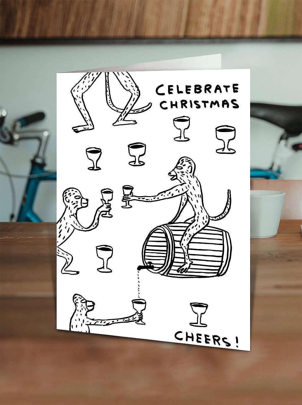 Celebrate Monkeys Christmas Card