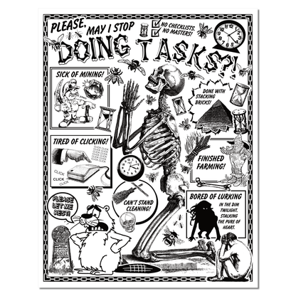 Doing Tasks Risograph Print