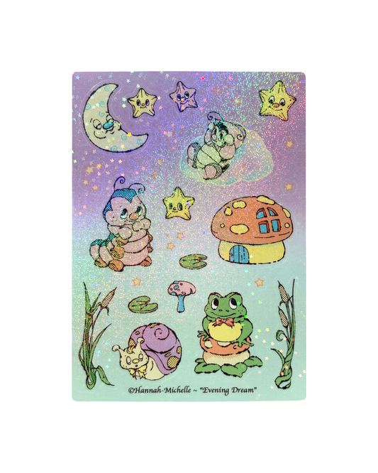 Evening Dream Glitter Holo Star Sticker Sheet
