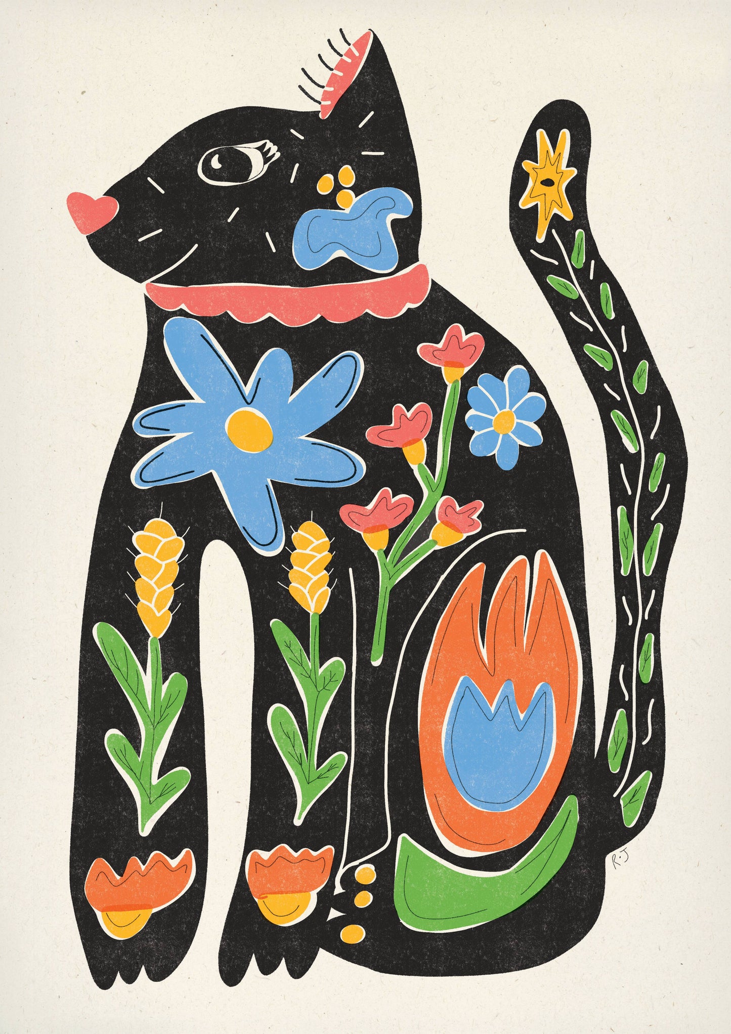 Funky Cat A4 Print