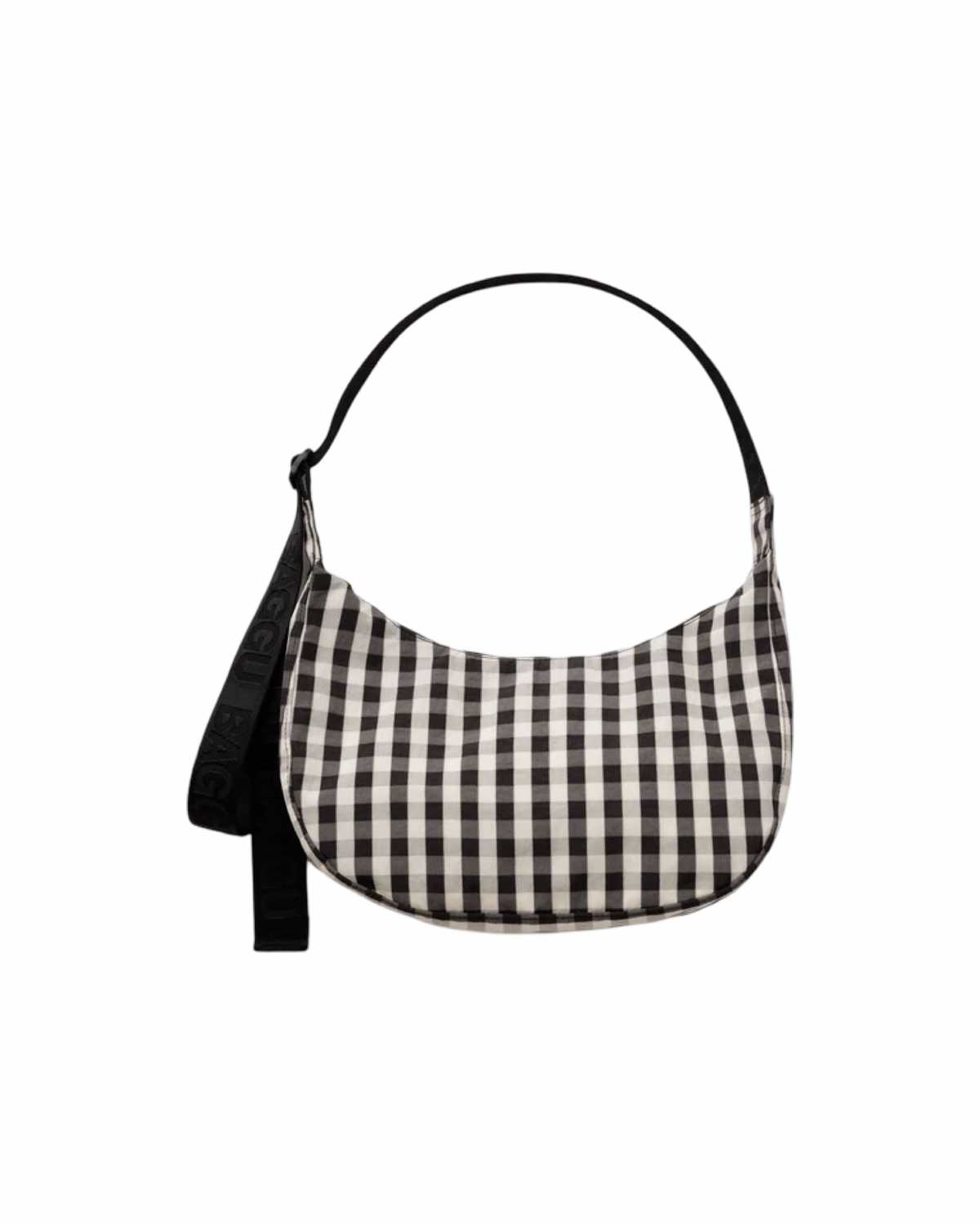 Gingham Medium Nylon Crescent Baggu