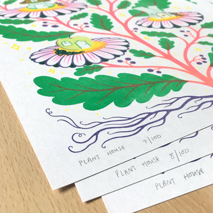 The Plant House A3 Riso Print