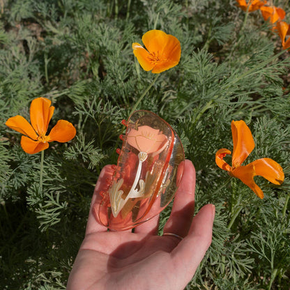 California Poppy Wildflower Hair Claw