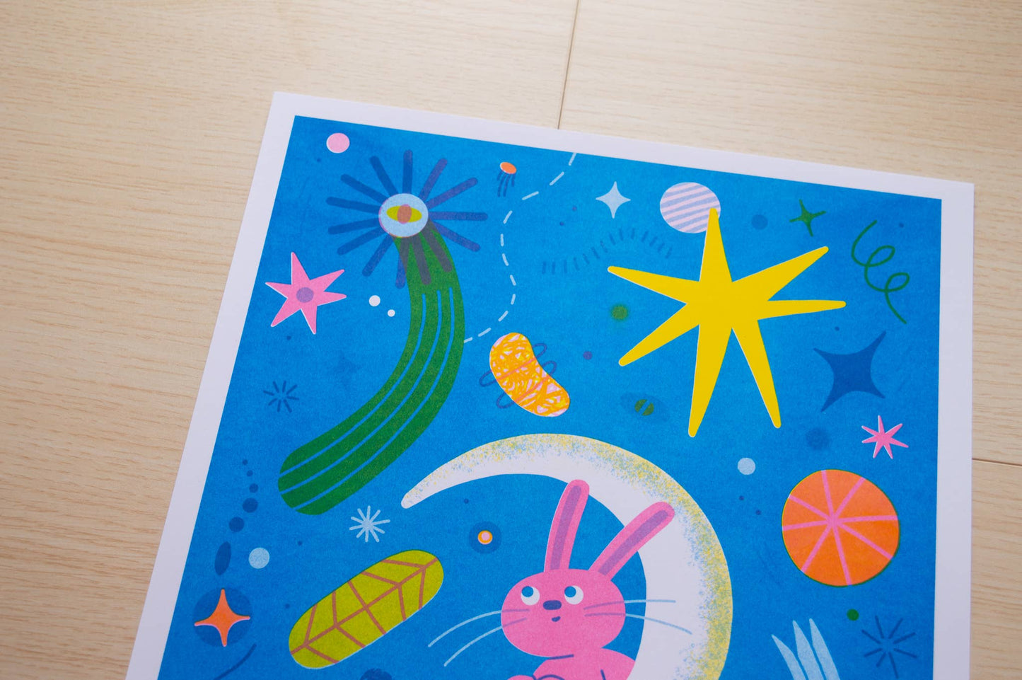 Space Bunny A3 Risograph Print