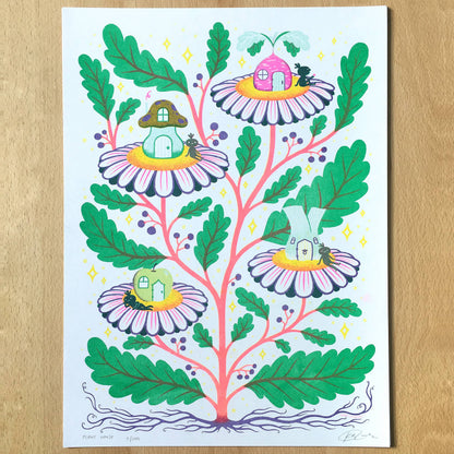 The Plant House A3 Riso Print