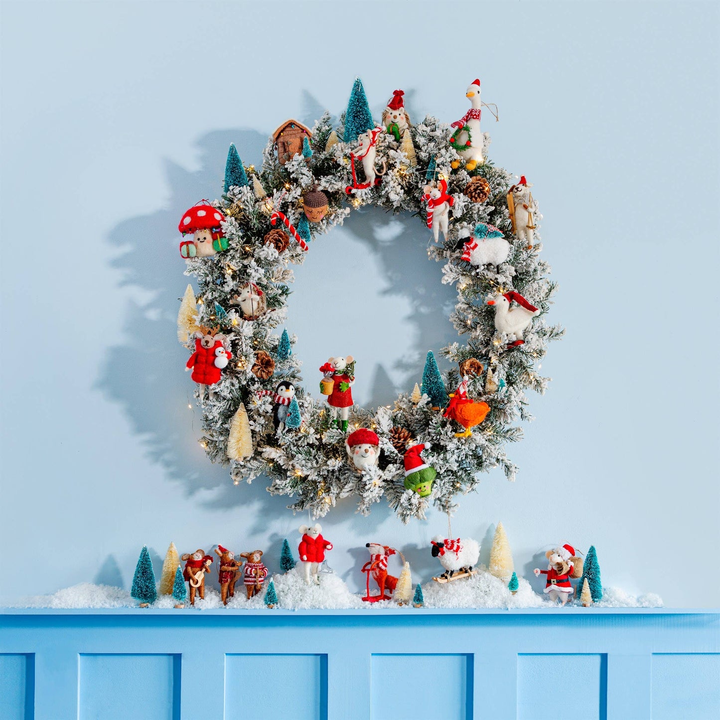 Goose with Wreath Felt Hanging Decoration