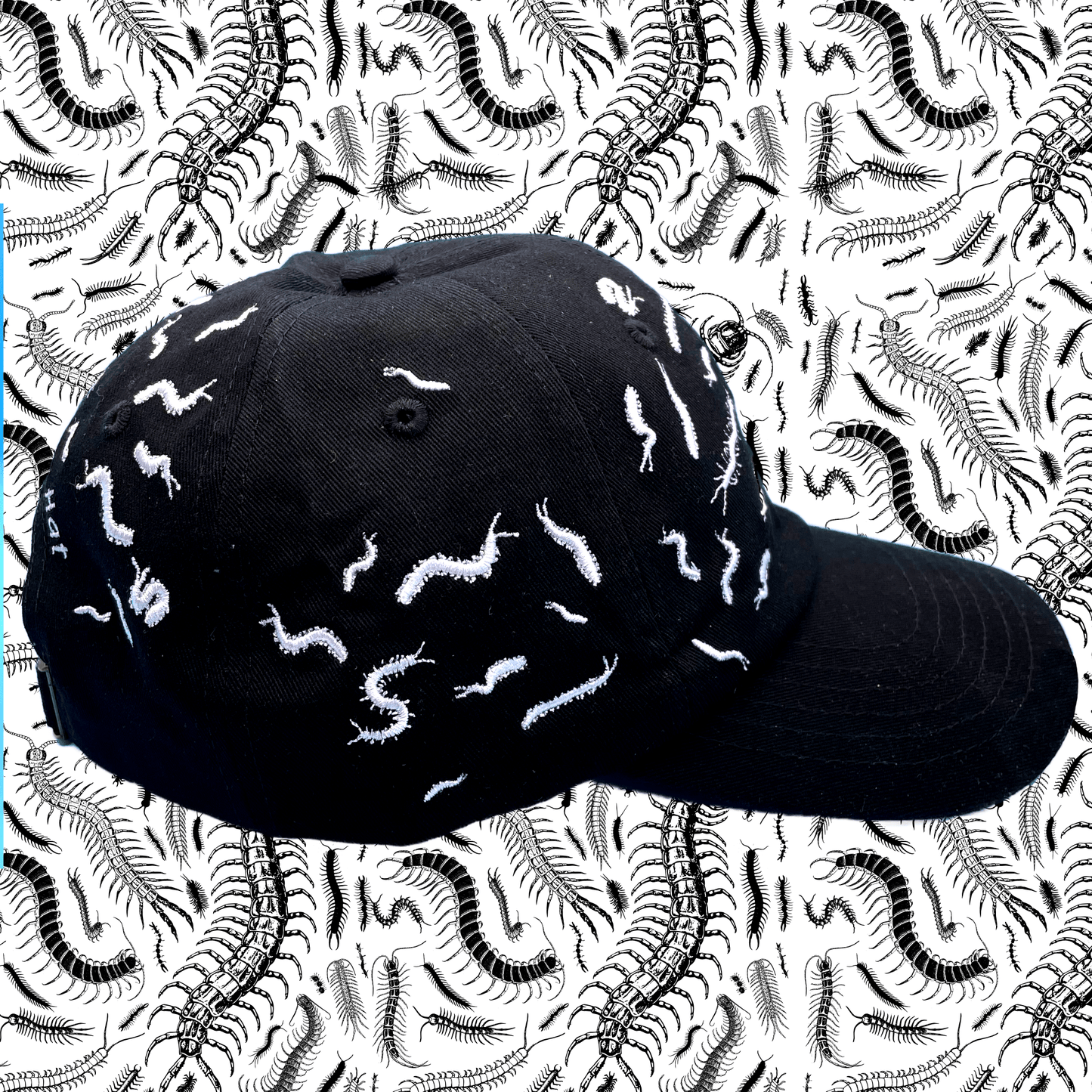 67 Centipedes Dad Hat-  Black/White