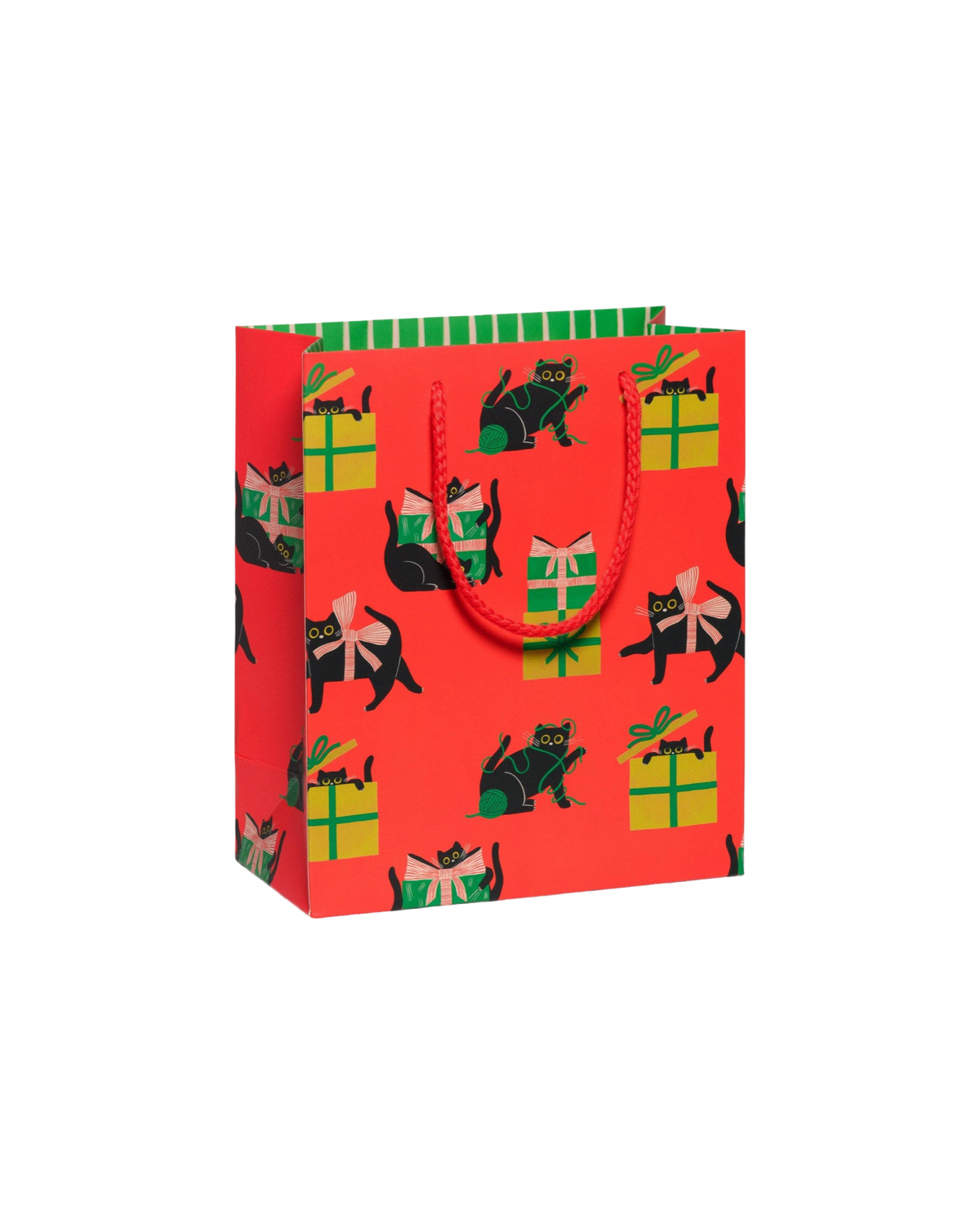 Holiday Black Cat Gift Bag : Medium