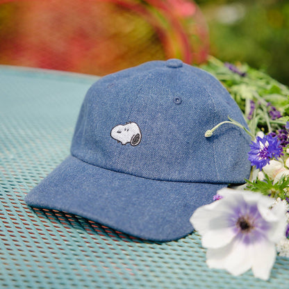 Denim Snoopy Embroidered Dad Hat