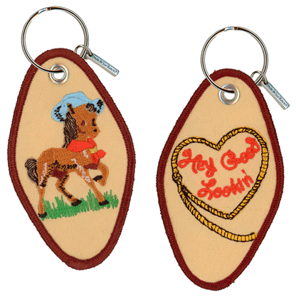 Hey Good Lookin' Embroidered Keychain