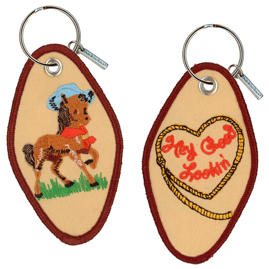 Hey Good Lookin' Embroidered Keychain