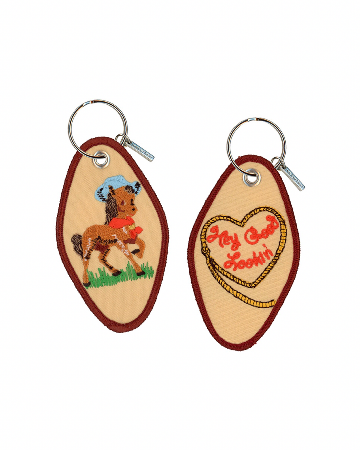 Hey Good Lookin' Embroidered Keychain