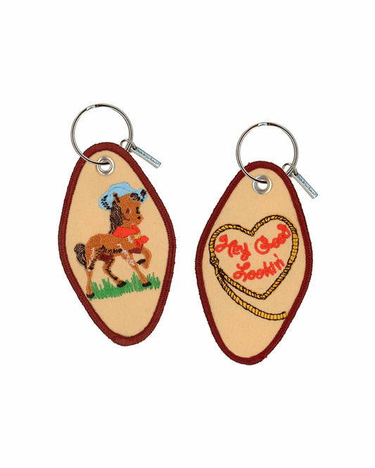 Hey Good Lookin' Embroidered Keychain
